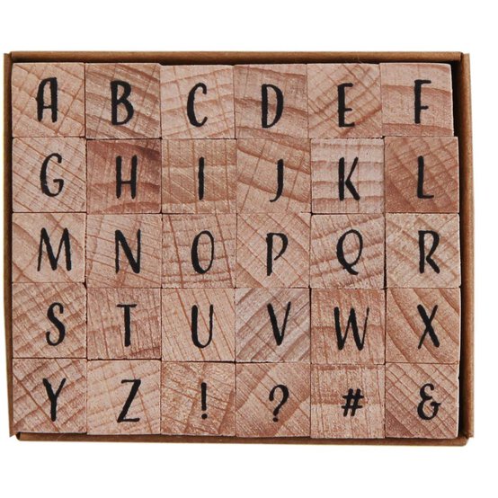 Atterton Mini Alphabet Wooden Stamp Set 30 Pieces image number 3
