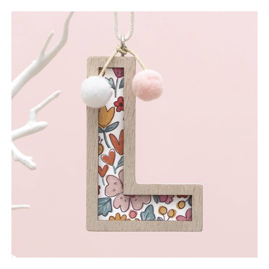 Hanging Wooden Letter L 7.5cm image number 1