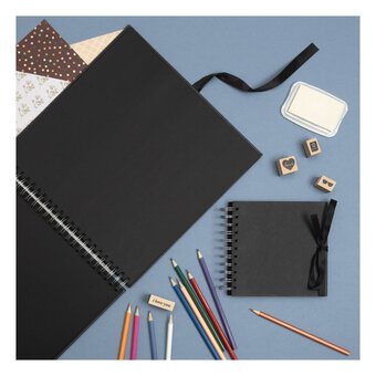 Spiral Bound Black Scrapbook 6 x 6 Inches