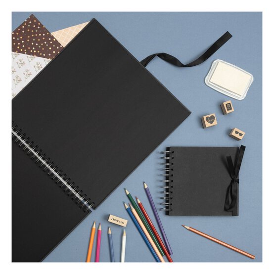 Spiral Bound Black Scrapbook 6 x 6 Inches image number 2