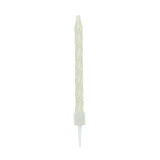 White Pearlescent Candles 12 Pack image number 2