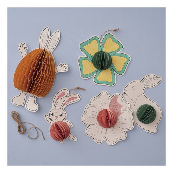 Decorate Your Own Honeycomb Easter Decorations Kit 5 Pack image number 1