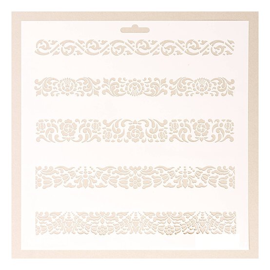 Patterned Borders Stencil 25cm x 25cm image number 1