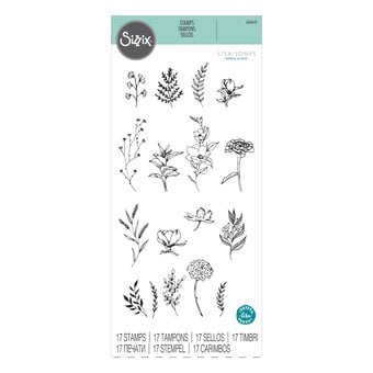 Sizzix Garden Botanical Stamp Set 17 Pieces