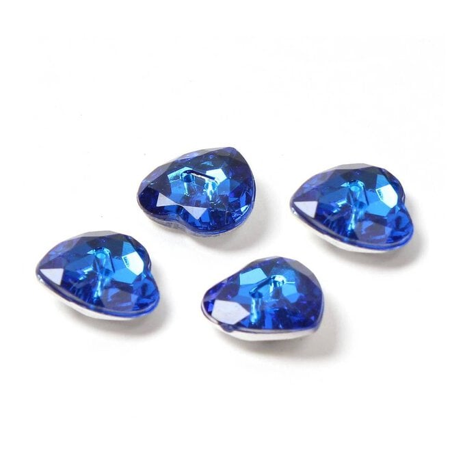 Hemline Royal Blue Novelty Crystal Button 4 Pack image number 1