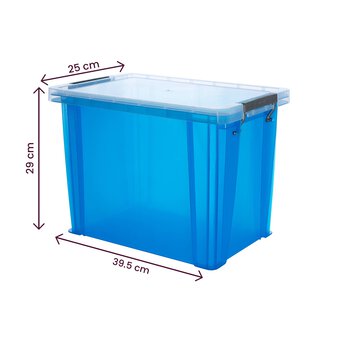 Whitefurze Allstore 18.5 Litre Transparent Blue Storage Box  image number 4
