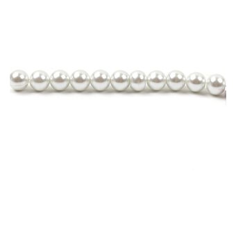 White Glass Pearl Bead String 13 Pieces