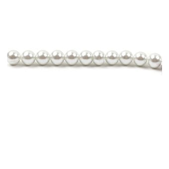 White Glass Pearl Bead String 13 Pieces