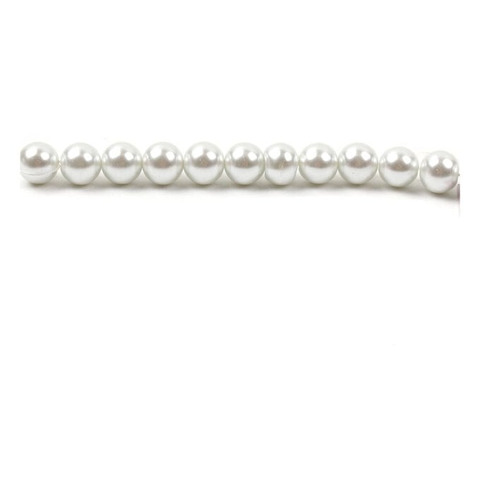 White Glass Pearl Bead String 13 Pieces image number 1