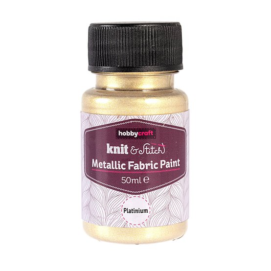 Platinum Metallic Fabric Paint 50ml image number 1