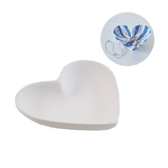 Unglazed Ceramic Heart Trinket Dish 12cm