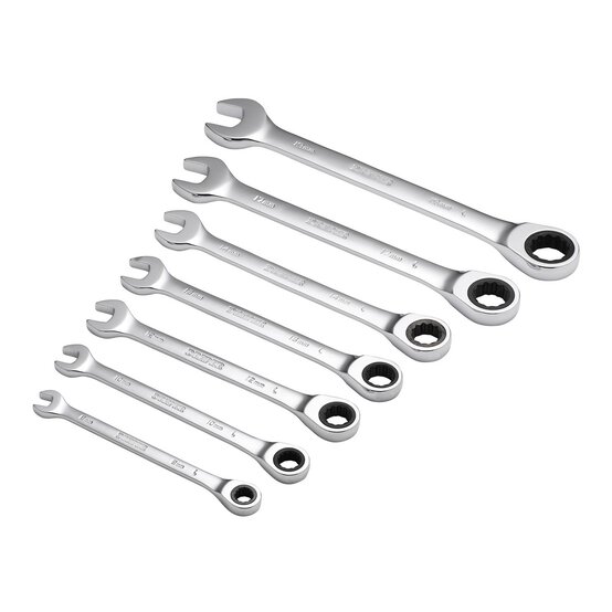 Draper HI-TORQ Metric Ratcheting Combination Spanner Set 7 Pieces image number 1