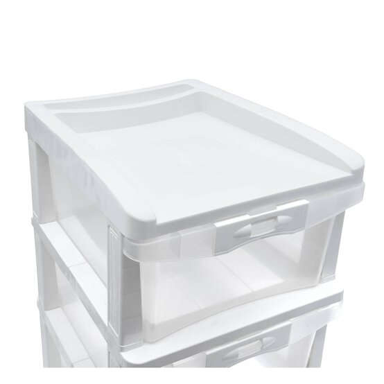 White Storage Tower with Wheels 3 Drawers image number 4