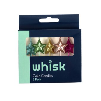 Whisk Assorted Metallic Star Candles 5 Pack image number 6