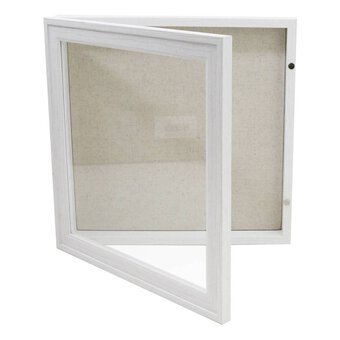 White Wash Magnetic Hinge Box Frame 12 x 12 Inches