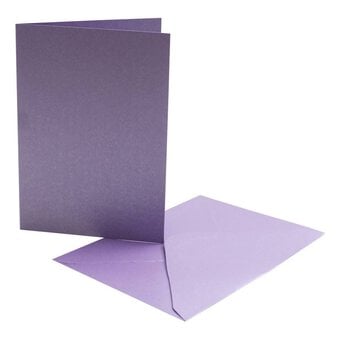 Pearlescent Purple Cards and Envelopes A6 4 Pack