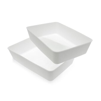 White Storage Organisers 26cm x 17.5cm 2 Pack