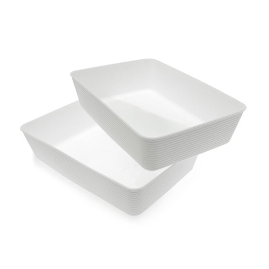 White Storage Organisers 26cm x 17.5cm 2 Pack image number 1