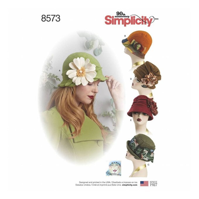 Simplicity Flapper Hats Sewing Pattern 8573 image number 1