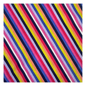 Colourful Bloom Multi Stripe Cotton Fabric by the Metre image number 2
