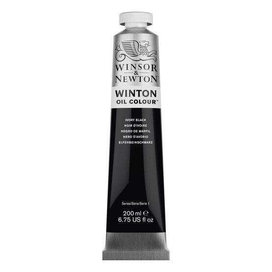 Winsor and Newton Winton Oil Colour Ivory Black 200ml image number 1