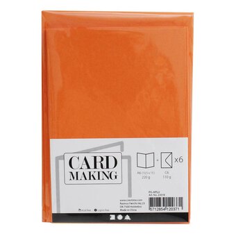 Orange Cards and Envelopes A6 6 Pack
