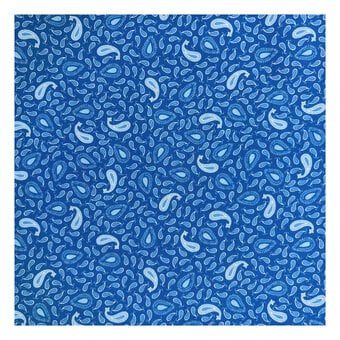 Island Haven Lagoon Paisley Cotton Fabric by the Metre