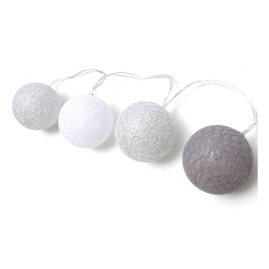 10 LED Grey Cotton Ball Lights 1.65m image number 2