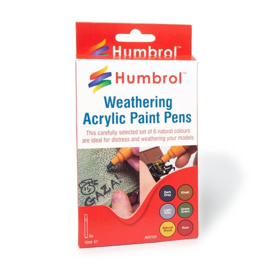 Humbrol Weathering Acrylic Paint Pens 10ml 6 Pack image number 1