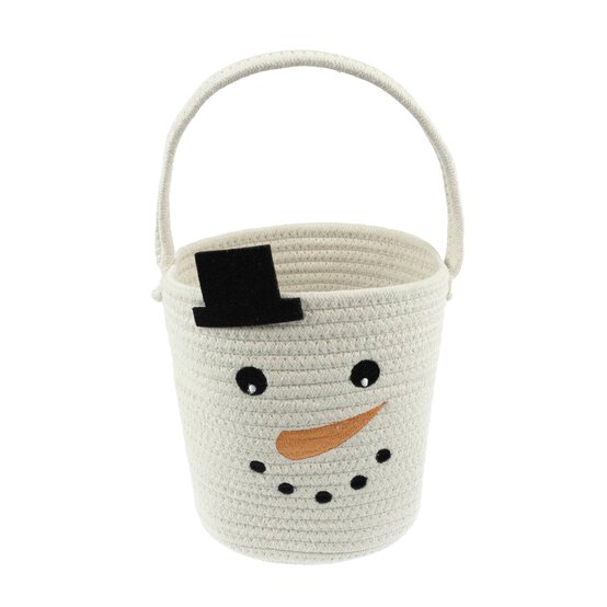 Snowman Rope Basket 20cm image number 1
