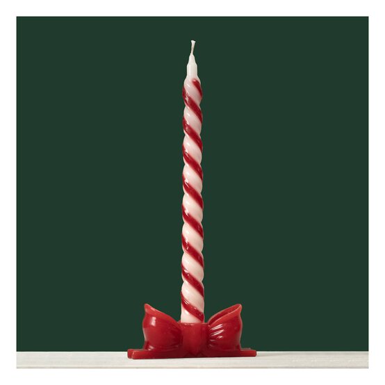 Red and White Spiral Taper Candles 3 Pack image number 1