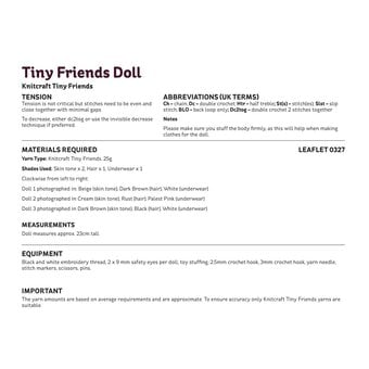Knitcraft Tiny Friends Doll Digital Pattern 0327 image number 2