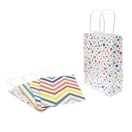 Multicolour Party Paper Gift Bags 5 Pack image number 1