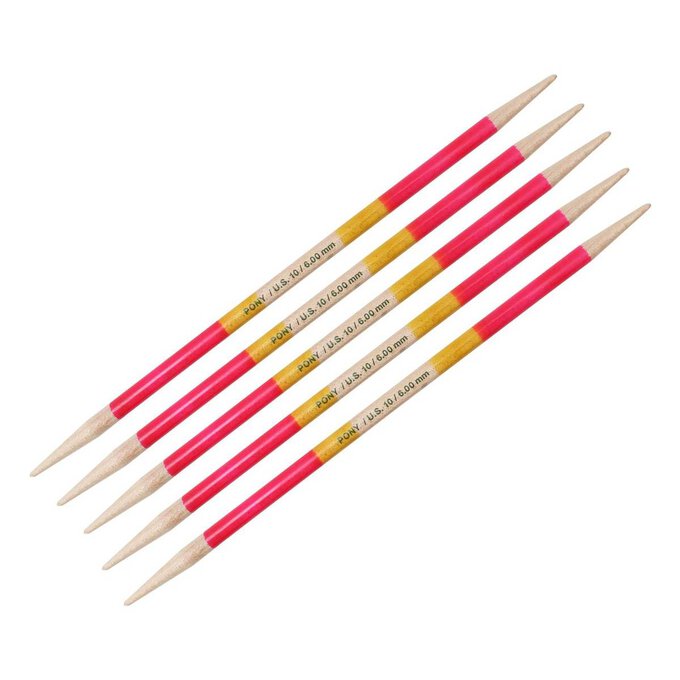 Pony Flair Double Ended Knitting Needles 20cm 6mm 5 Pack Hobbycraft