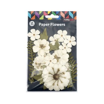 Cream Elliana Paper Flowers 15 Pack
