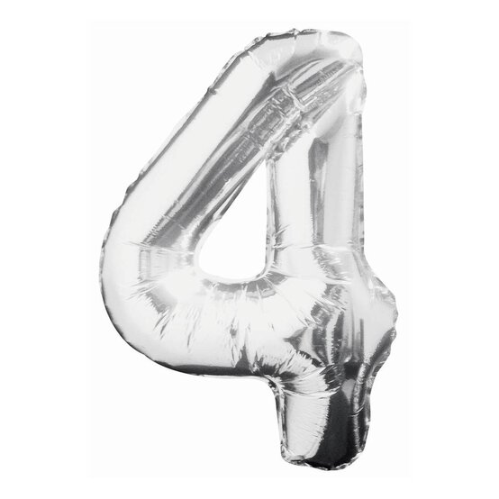 Extra Large Silver Foil 4 Balloon image number 1