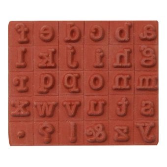 Typewriter Mini Alphabet Wooden Stamp Set 30 Pieces