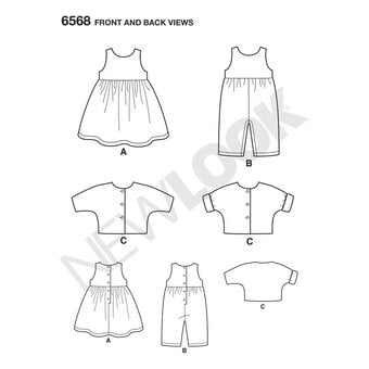 New Look Babies' Dress and Jacket Sewing Pattern 6568