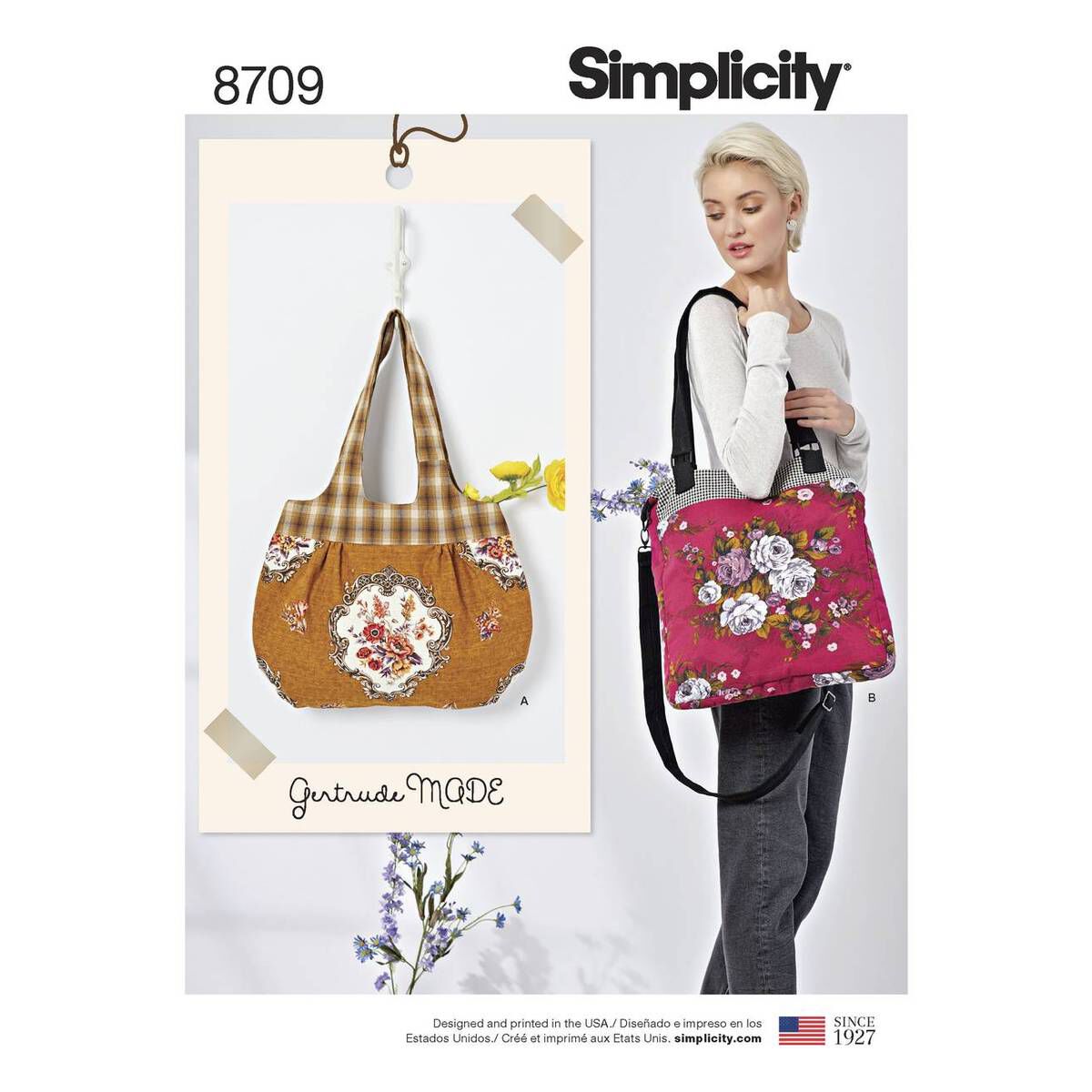 Simplicity Tote and Shoulder Bag Sewing Pattern 8709 Hobbycraft