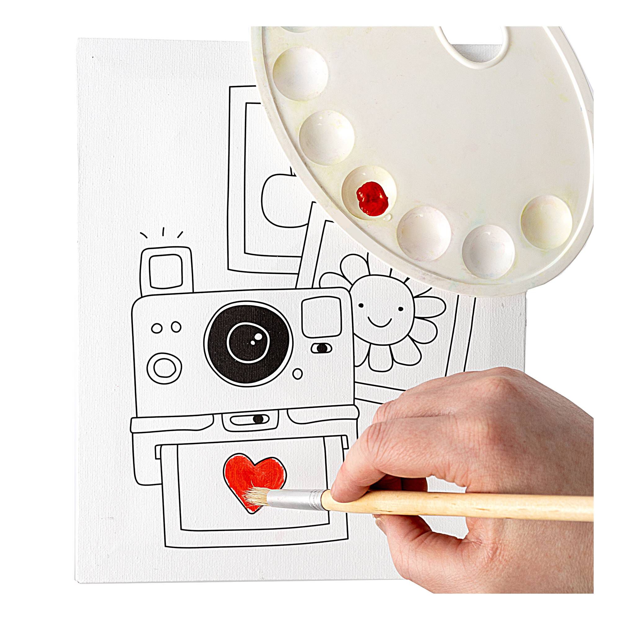 Camera Colourin Canvas Hobbycraft