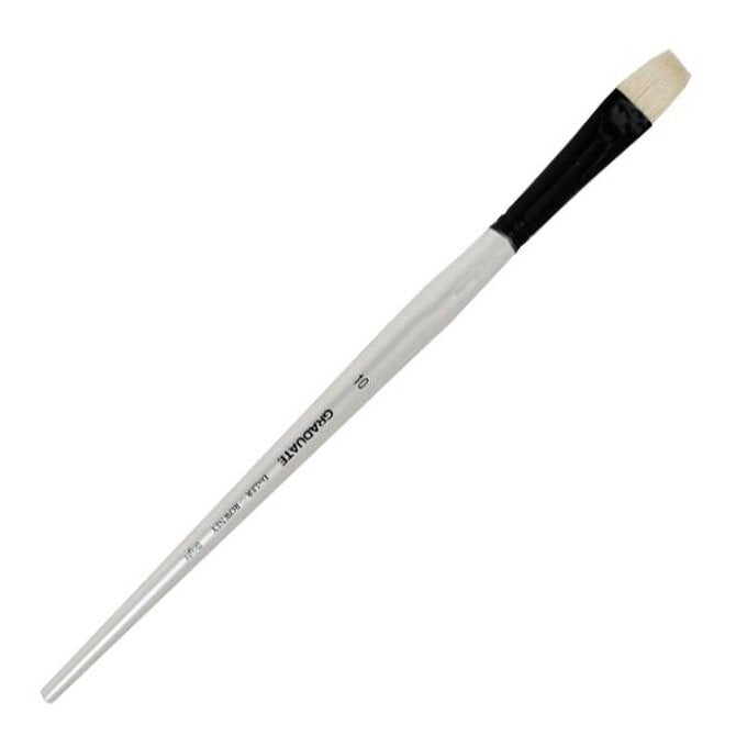 Daler-Rowney Long Handle Bristle Bright Graduate Brush Size 10 White image number 1