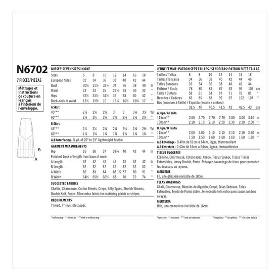 New Look Women&rsquo;s Skirt Sewing Pattern N6702 image number 2