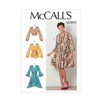 McCall's Women's Top and Dress Sewing Pattern M7892 (A5 6-14)