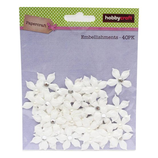 White Paper Star Florettes 40 Pack image number 2