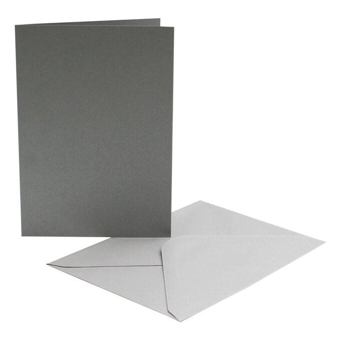 Pearlescent Silver Cards and Envelopes A6 4 Pack image number 1