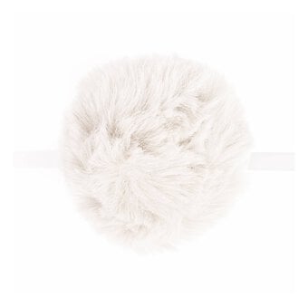 White Faux Fur Pom Pom 11cm image number 2