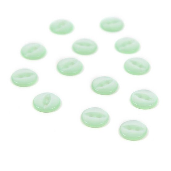 Hemline Light Green Basic Fish Eye Button 13 Pack image number 1