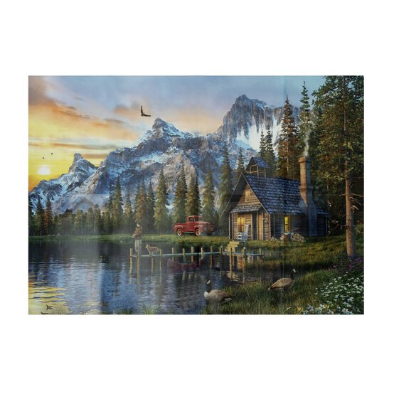 Sunset Log Cabin Jigsaw Puzzle 1000 Pieces image number 5
