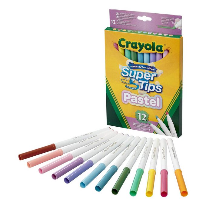 Pack de 12 stylos pastel SuperTips bout feutré de Crayola