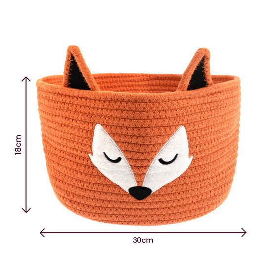 Orange Fox Cotton Rope Basket 30cm x 18cm image number 4